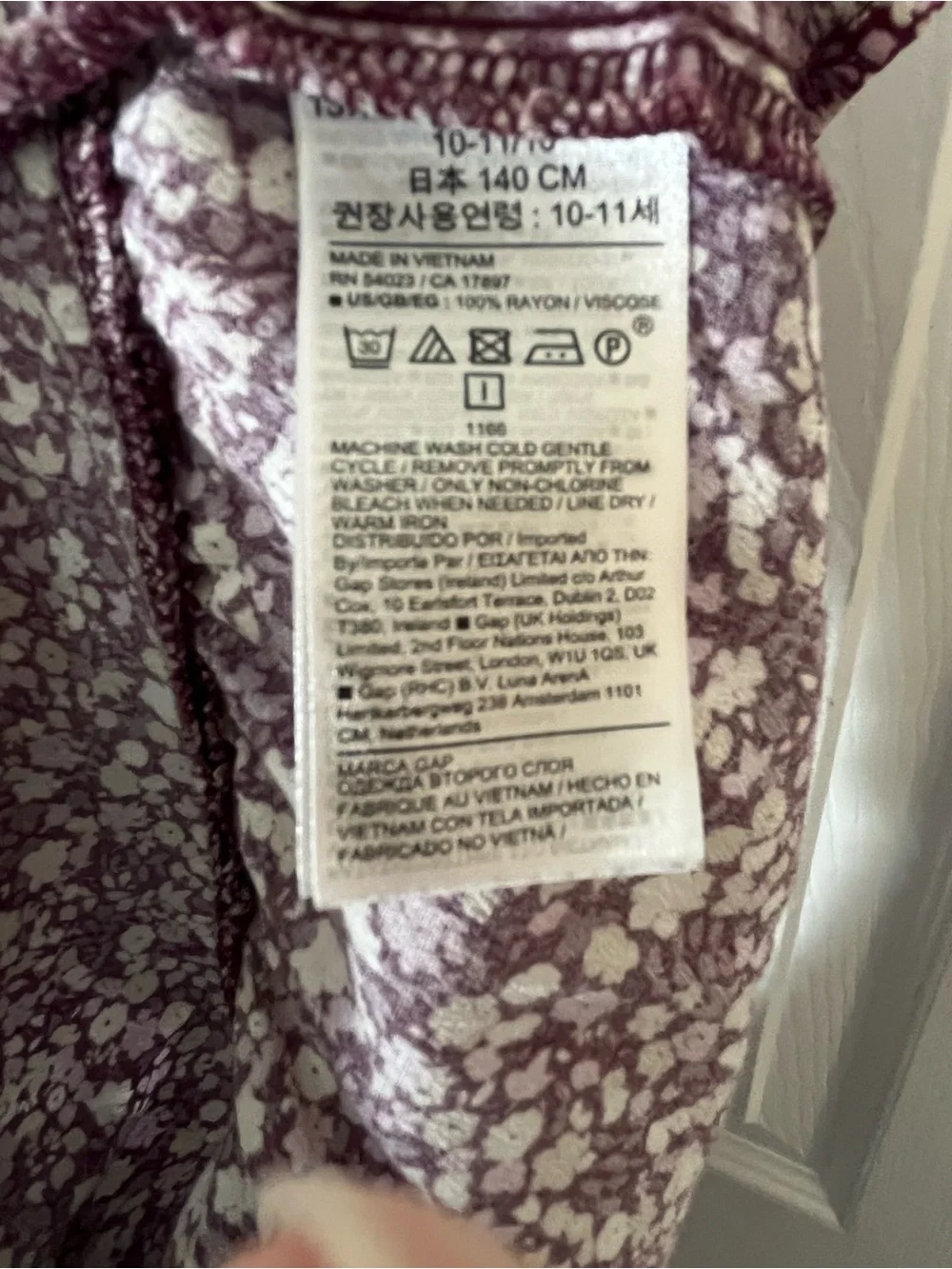 GAP Girls Floral Peplum Top - Plum & Cream